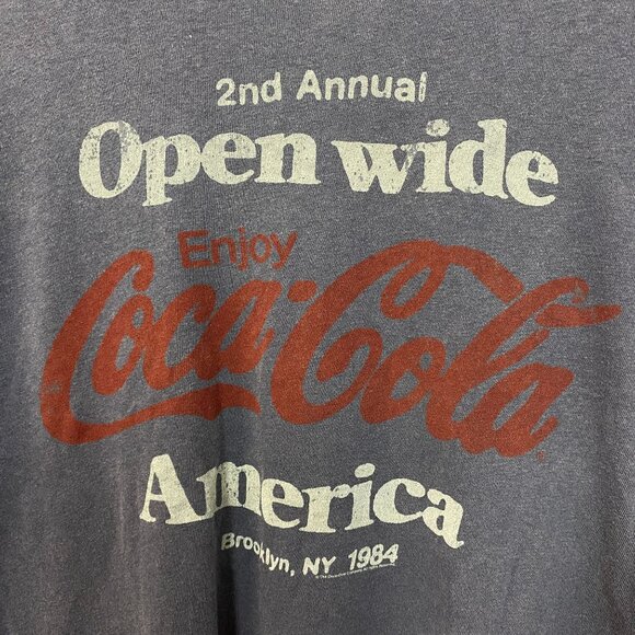 Coca-Cola Enjoy Coke 1984 Open Wide America Promo Tee L - Picture 2 of 4